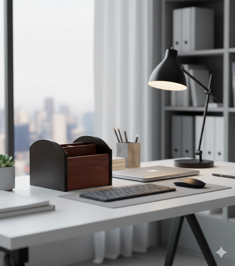 Classic Wood Finish Pen Holder